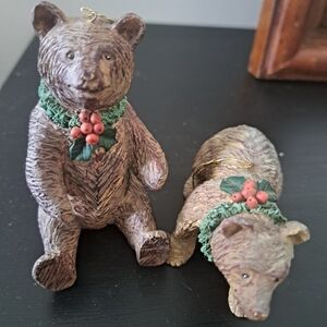 VTG carved bears SILVESTRI Christmas decoration ornaments resin rustic decor (2)
